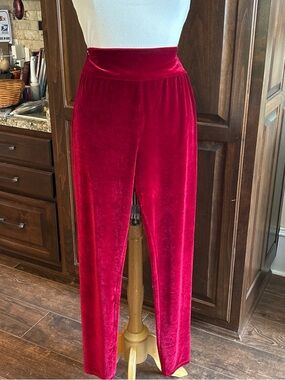 Y2K 1990’s Red Velvet Pull on stretch pant skinny legging Sz S